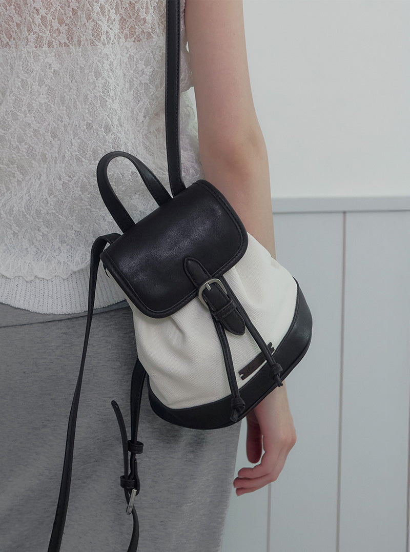 Permit canvas leather mini backpack
