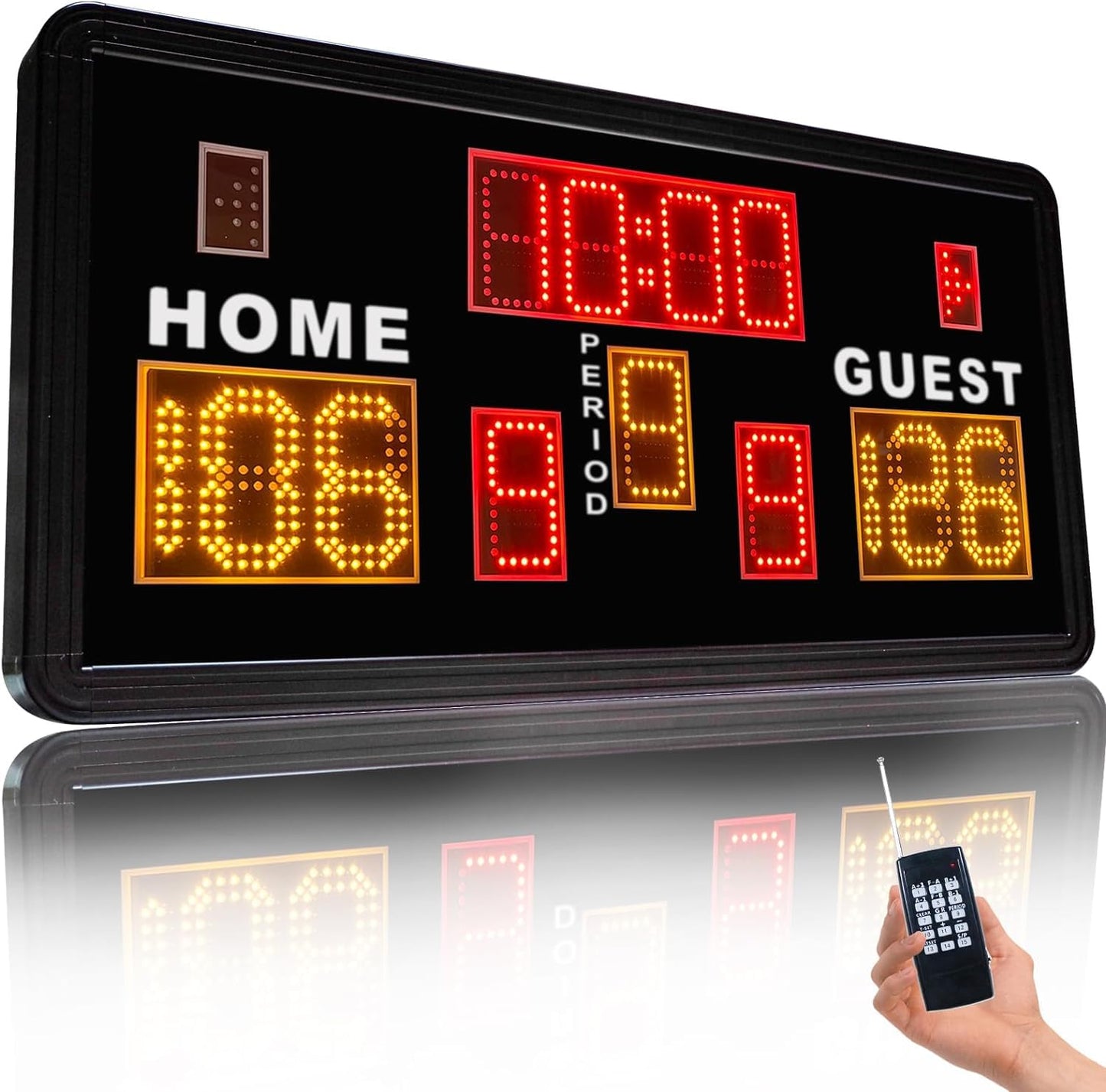 Ousmile Large Electronic Scoreboard Basketball Scoreboard with Timer Digital Scoreboard with Remote Score Keeper with Buzzer