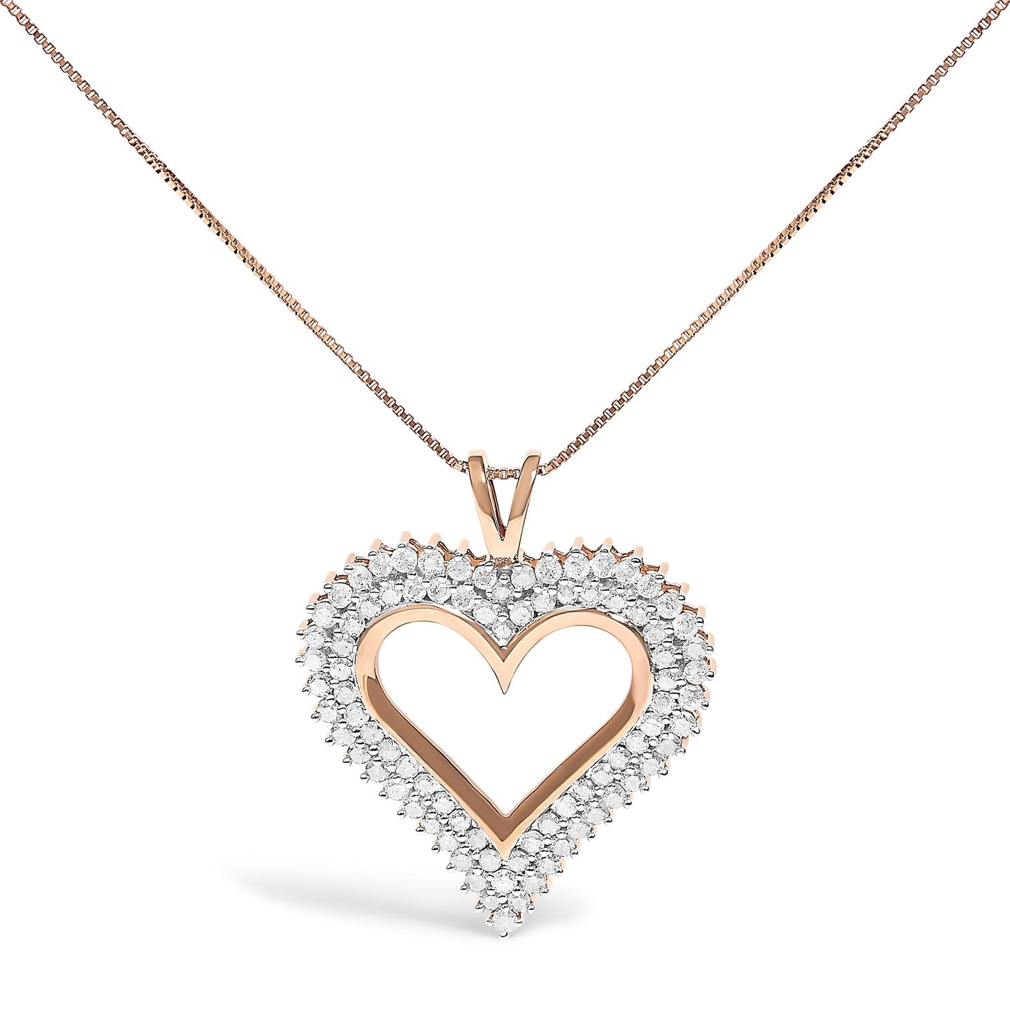 .925 Sterling Silver Diamond Heart 18" Pendant Necklace (I-J Color, I2-I3 Clarity)