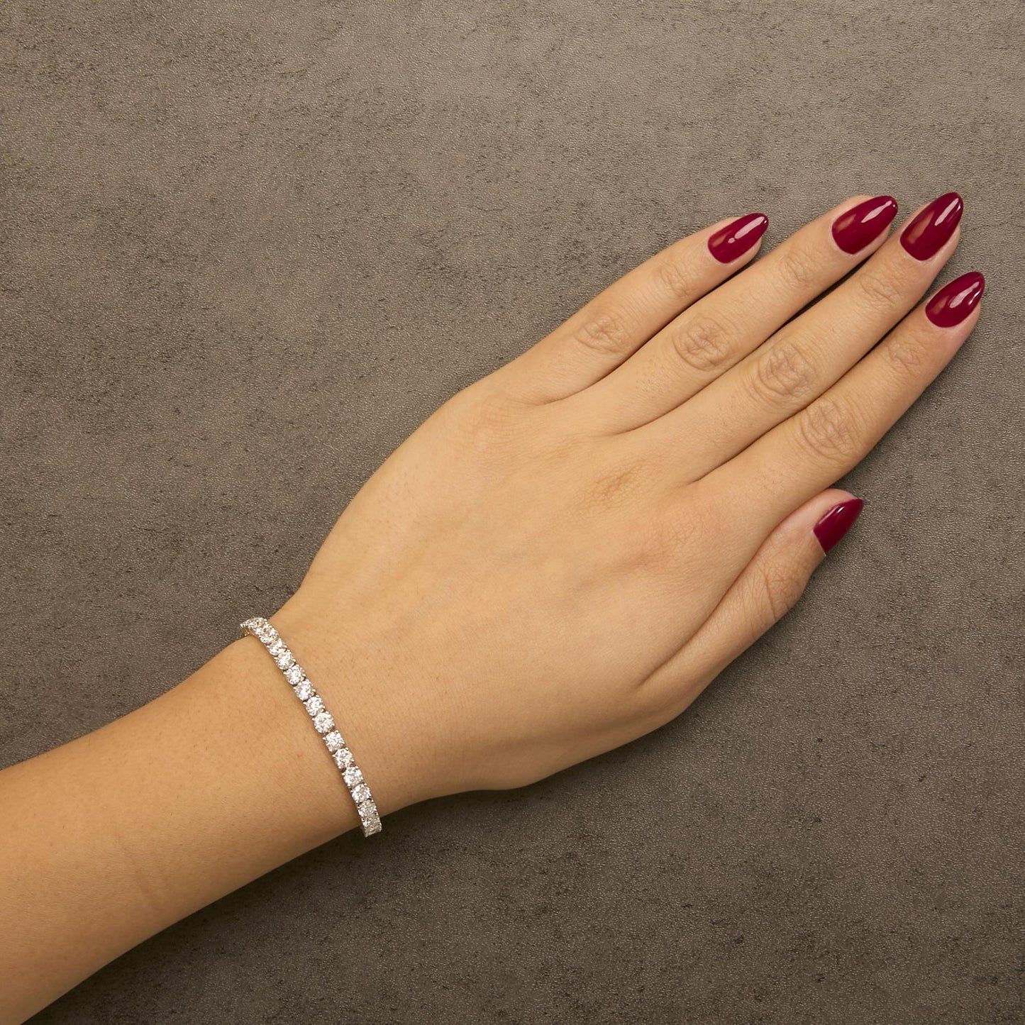 IGI Certified 14K White Gold 11.0 Cttw Lab Grown Diamond Tennis Bracelet