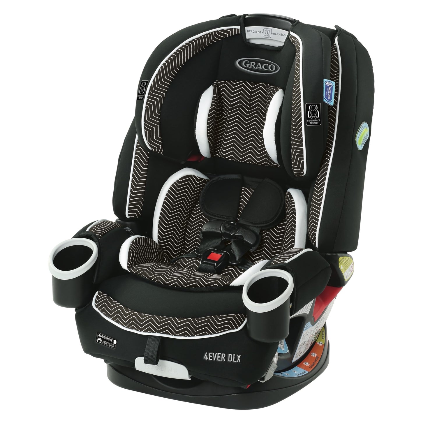 Graco 4Ever DLX 4-in-1 10 Years Use Infant to Toddler Car Seat Zagg Includes Rear Facing Forward Facing Highback Booster & Backless Booster Seat options