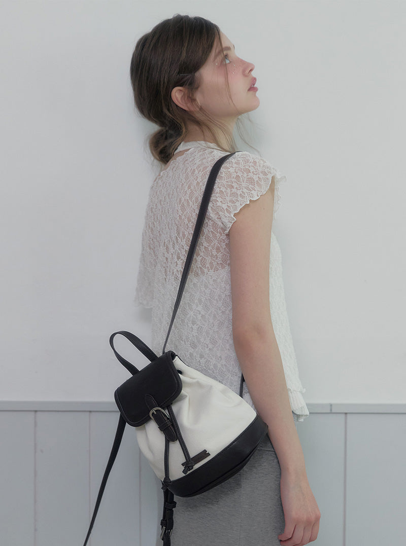 Permit canvas leather mini backpack