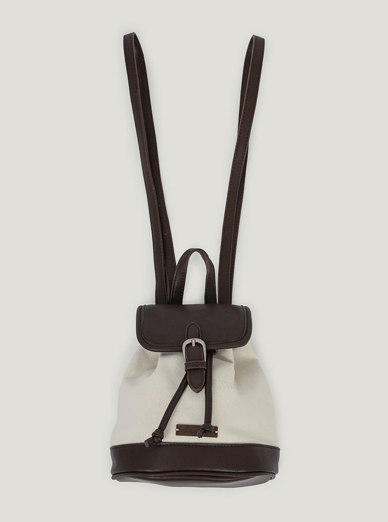 Permit canvas leather mini backpack