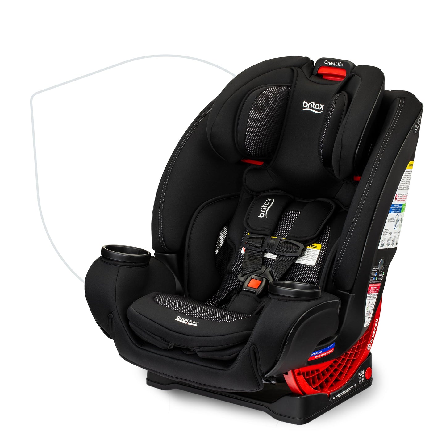 Britax One4Life Convertible Car Seat 10 Years of Use from 5 to 120 Pounds Converts from Rear-Facing Infant Car Seat to Forward-Facing Booster Seat Performance Fabric Cool Flow Carbon