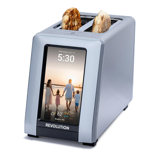Revolution R180 Connect Plus 2-Slice Touchscreen Toaster – Connected Smart Toaster w/Patented InstaGLO 2.0 Technology Toastie Press Mode Digital Picture Frame – Toast Bread Bagels Waffles & More