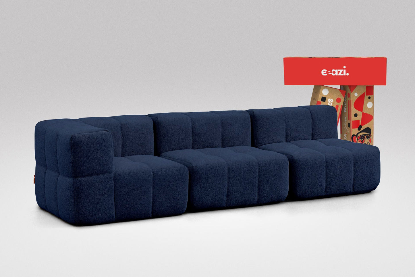 3-Piece Modular Sofa – Blue