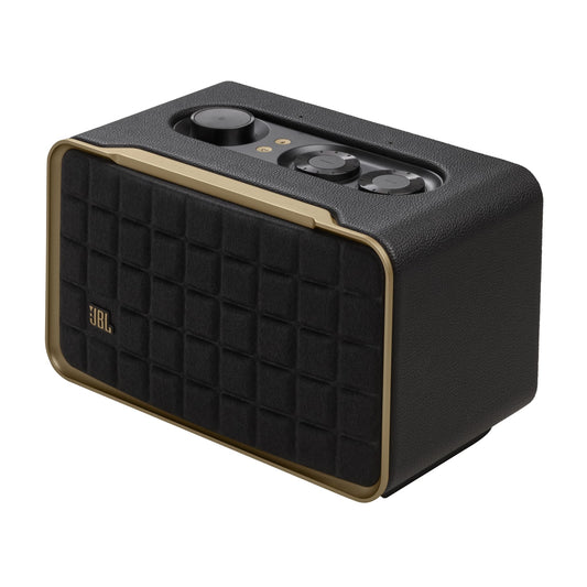 JBL Authentics 200 - Retro Style Smart Home Speaker with Built in Wi-Fi Bluetooth and Voice Assistants Alexa and Google Assistant Multi-Room Playback Automatic self tuning