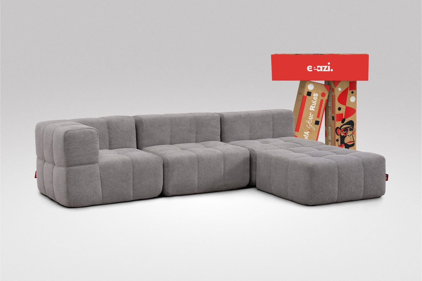 4-Piece Modular Sofa – Grey