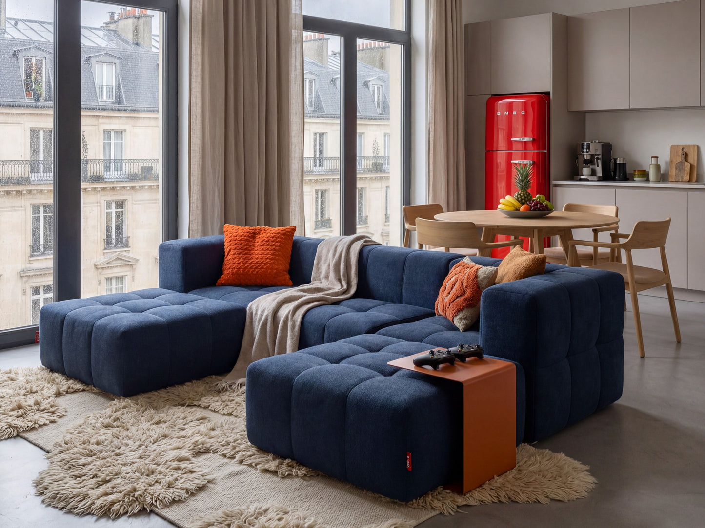 6-Piece Modular Sofa – Blue