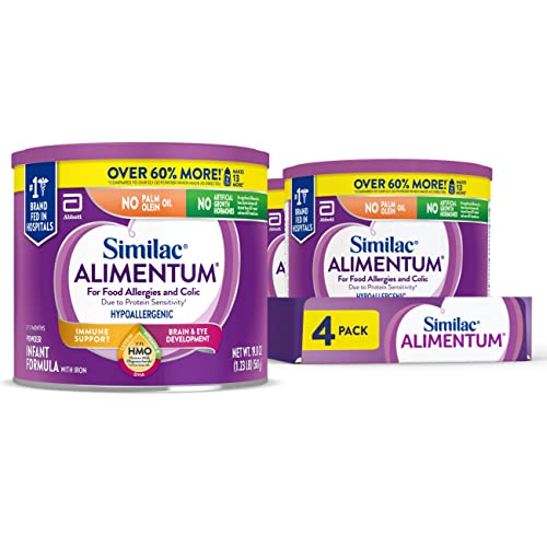 Similac Alimentum with 2’-FL HMO Hypoallergenic Infant Formula for Food Allergies and Colic* Suitable for Lactose Sensitivity Baby Formula Powder 19.8-oz Value Can Pack of 4