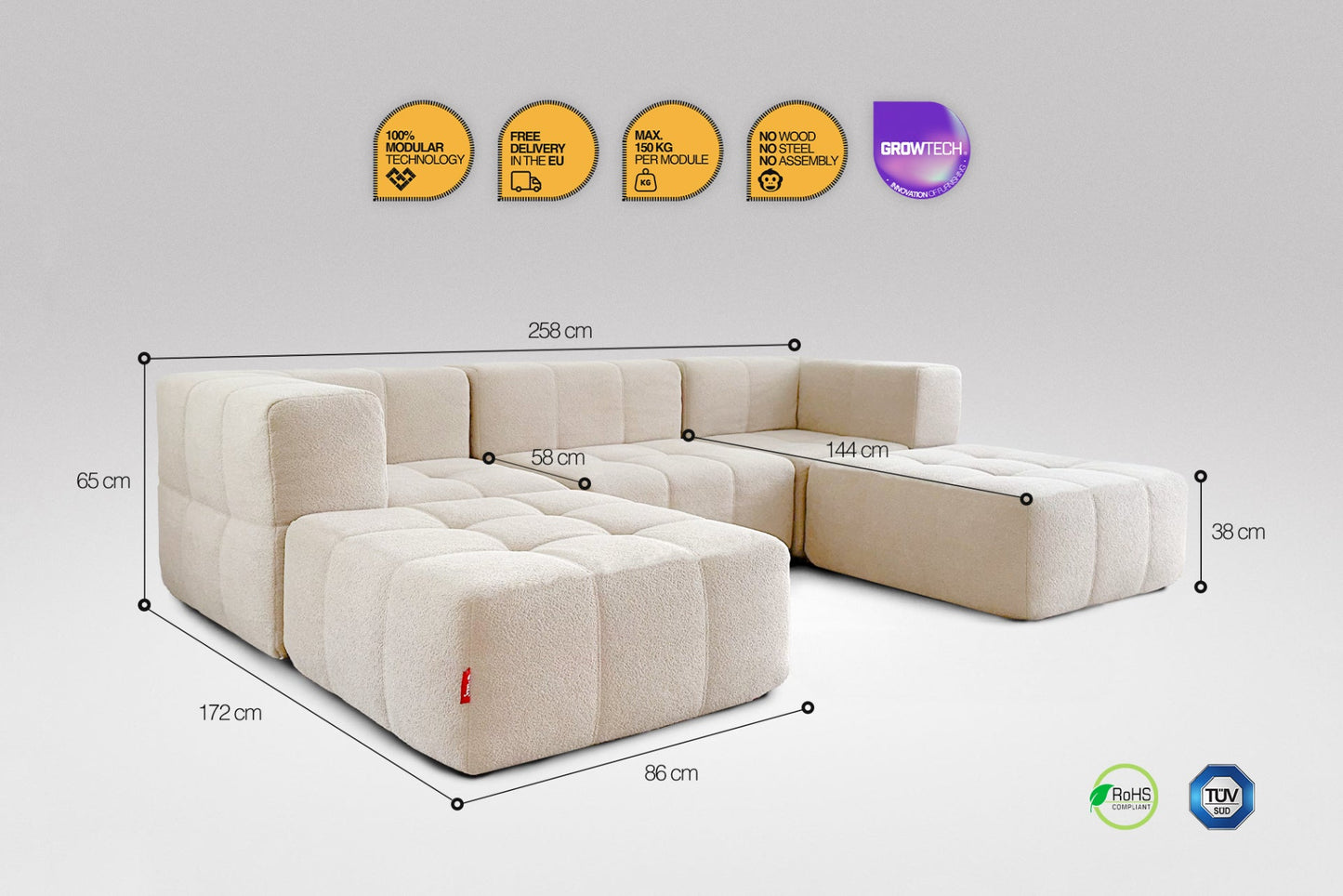 5-Piece Modular Sofa – Beige