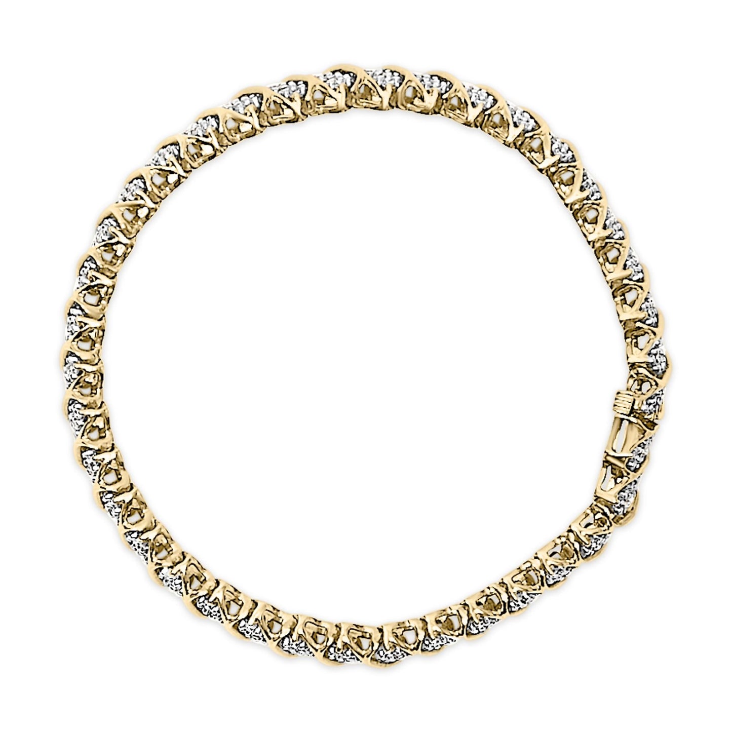 10K Yellow Gold 3.0 Cttw Diamond S-Link Bracelet