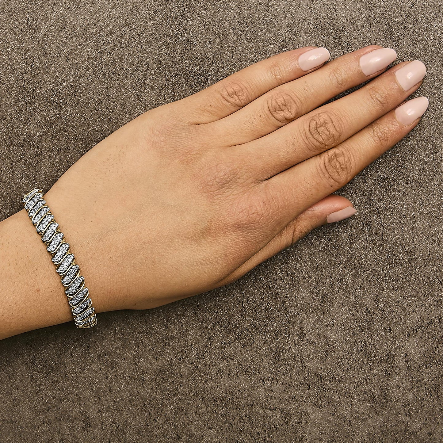 10K Yellow Gold 3.0 Cttw Diamond S-Link Bracelet