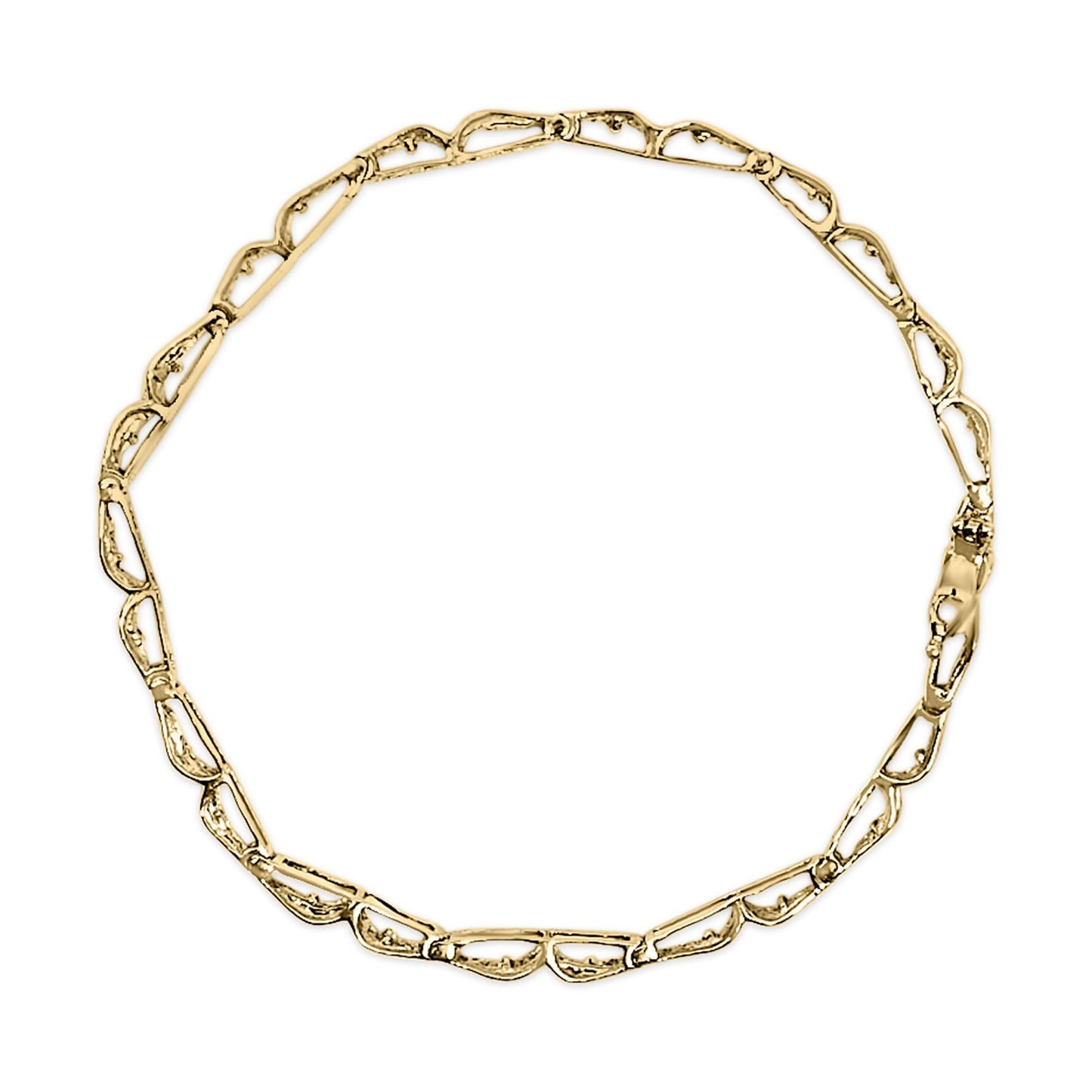 10K Yellow Gold 2.00 Cttw Baguette Diamond Channel Set Link Bracelet