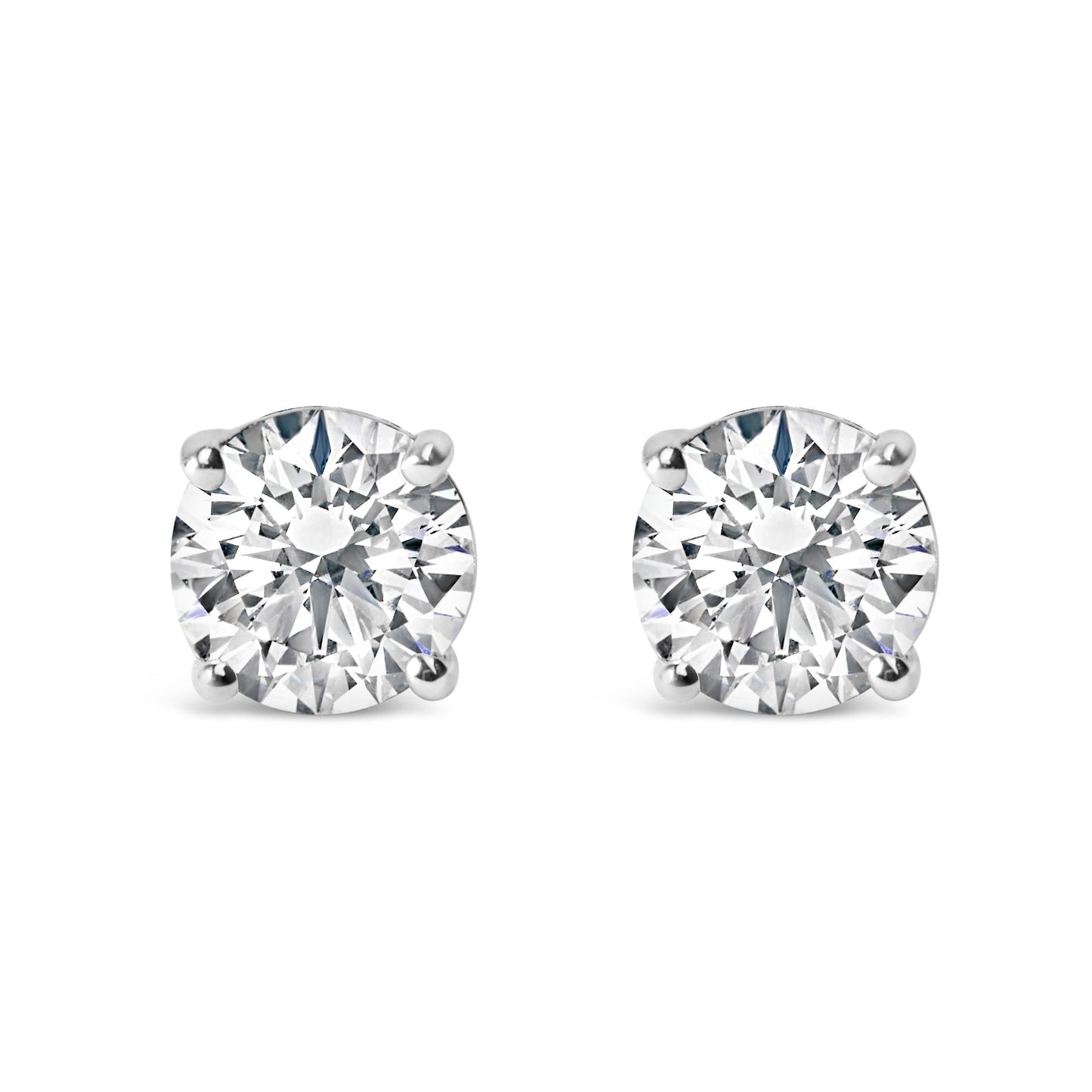 Platinum Round Lab Grown Diamond Solitaire Stud Earrings