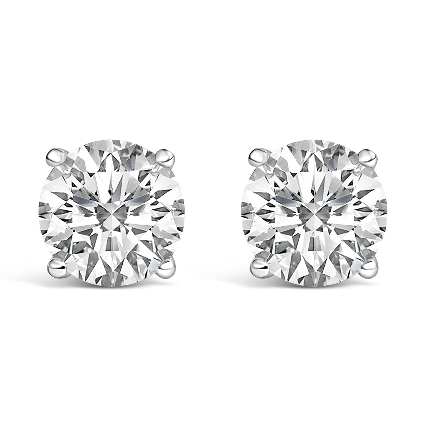 Platinum Round Lab Grown Diamond Solitaire Stud Earrings