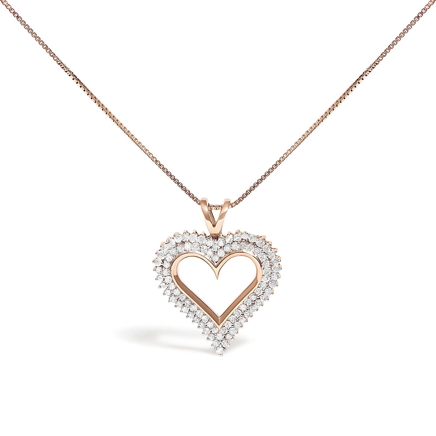 .925 Sterling Silver Diamond Heart 18" Pendant Necklace (I-J Color, I2-I3 Clarity)