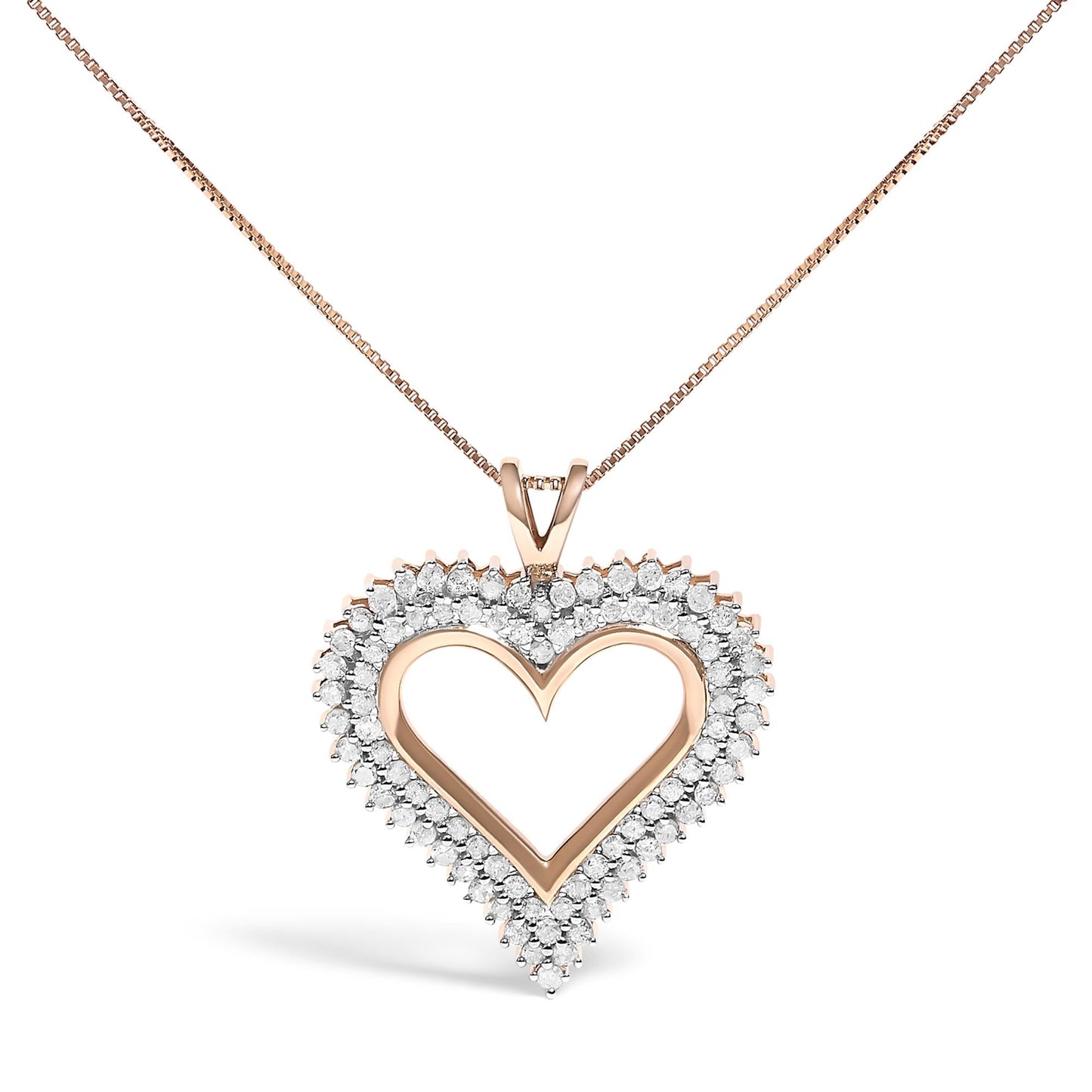 .925 Sterling Silver Diamond Heart 18" Pendant Necklace (I-J Color, I2-I3 Clarity)