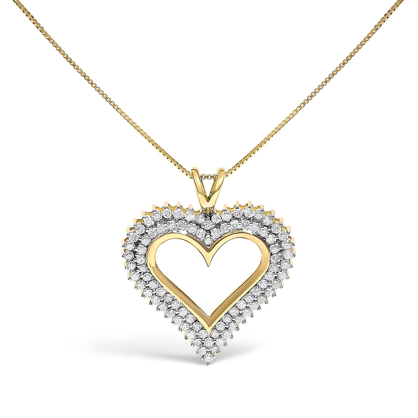 .925 Sterling Silver Diamond Heart 18" Pendant Necklace (I-J Color, I2-I3 Clarity)