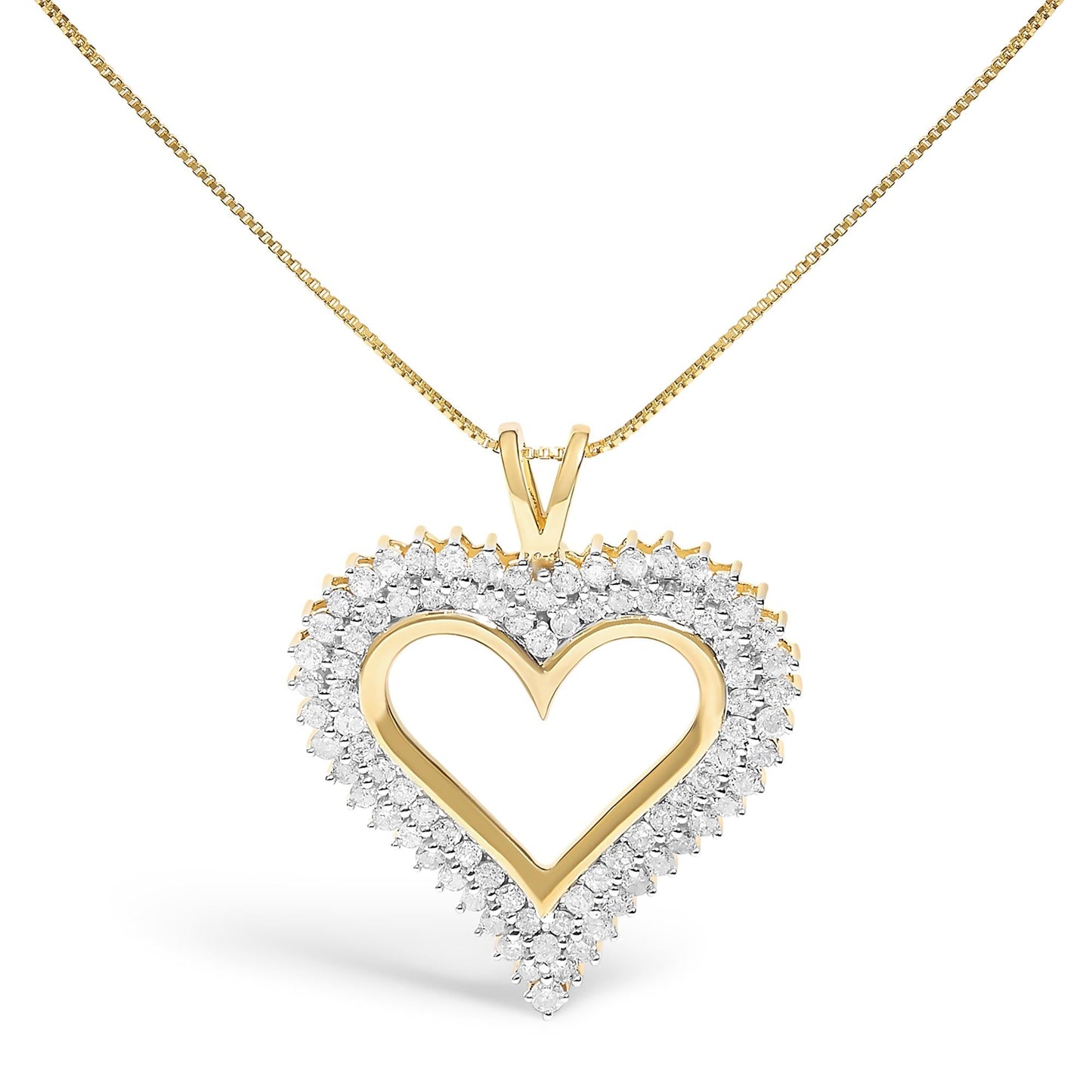 .925 Sterling Silver Diamond Heart 18" Pendant Necklace (I-J Color, I2-I3 Clarity)