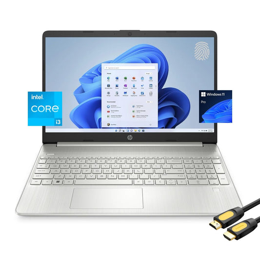 HP 15 Laptop for Business & Student 15.6 FHD Micro-Edge Display Intel Core i3-1215U up to 4.40GHz 8GB RAM 256GB PCIe SSD FP Reader Numpad 720p Webcam USB-C Wi-Fi SPS HDMI Cable Win 11 Pro