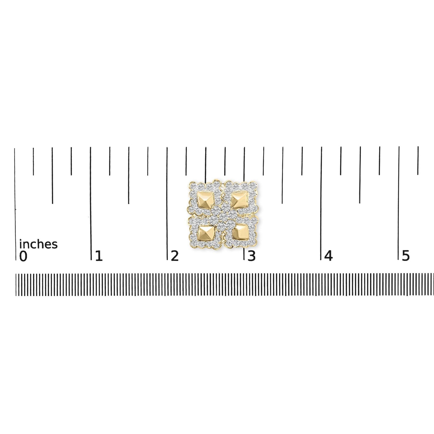 18K Yellow Gold Diamond 5 1/5 Cttw Geometric Cluster Stud Earrings