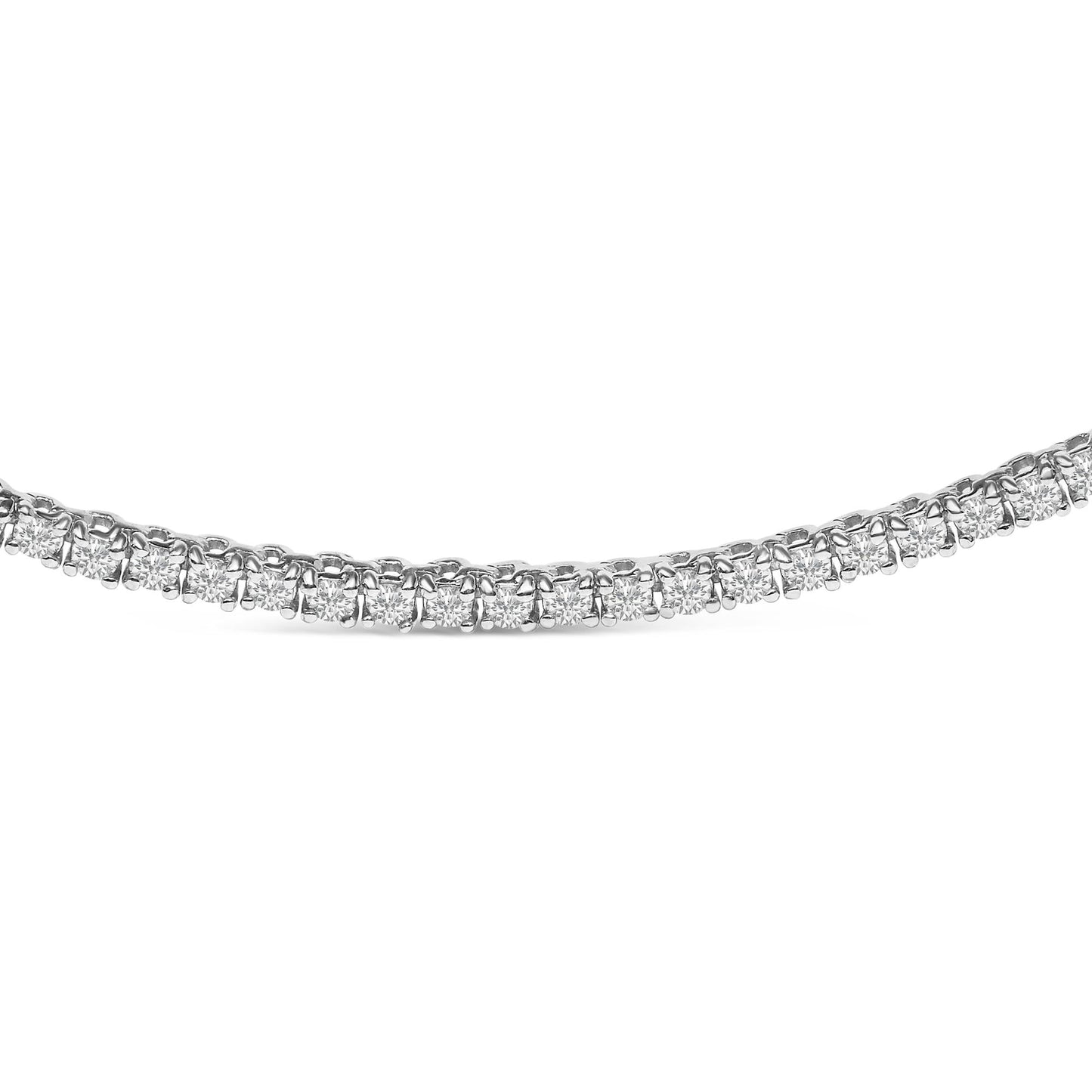 14K White Gold 3.0 Cttw Diamond Tennis Necklace