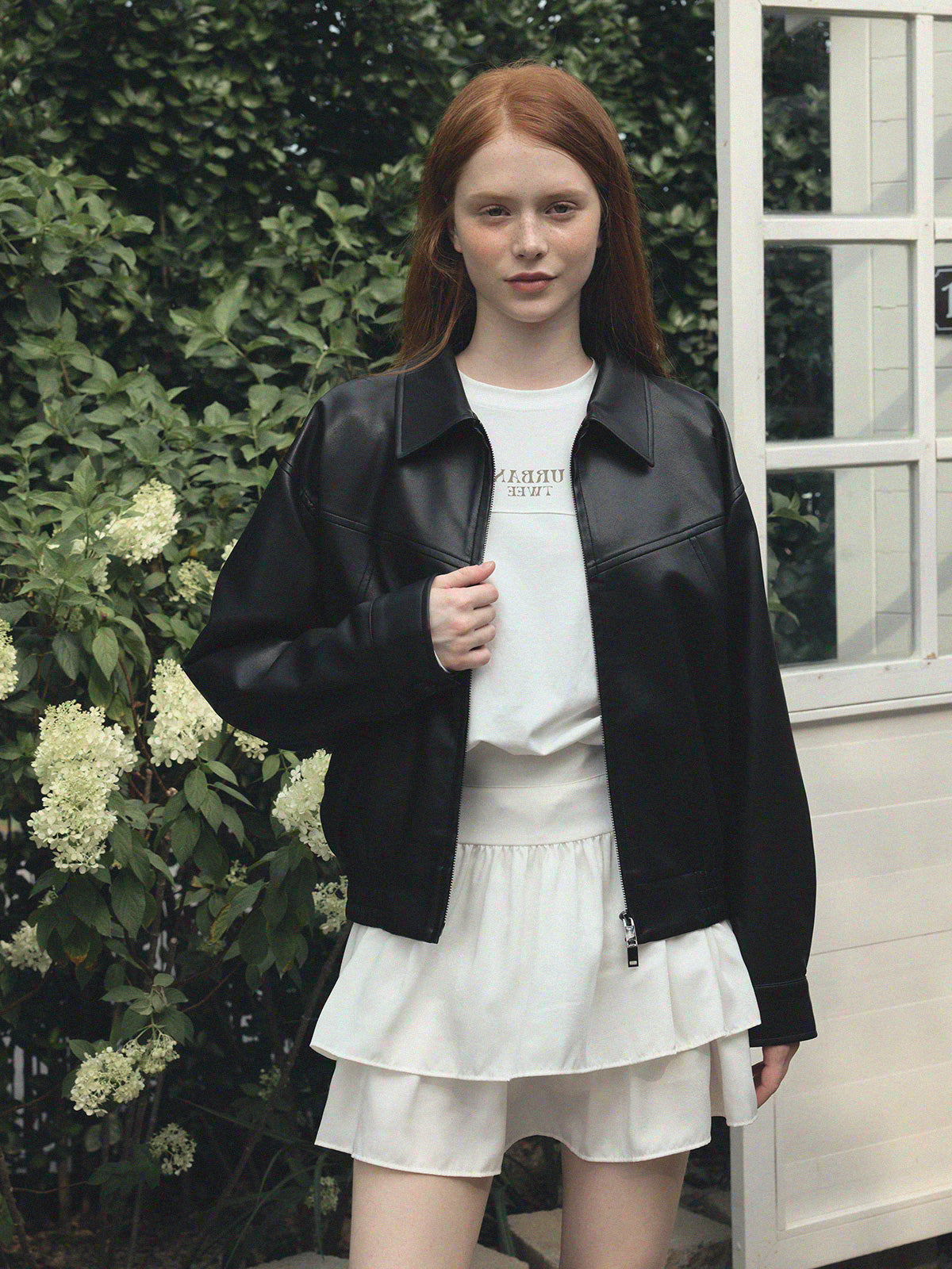 Loved Collar Blouson Jumper [Suede/ Leather]