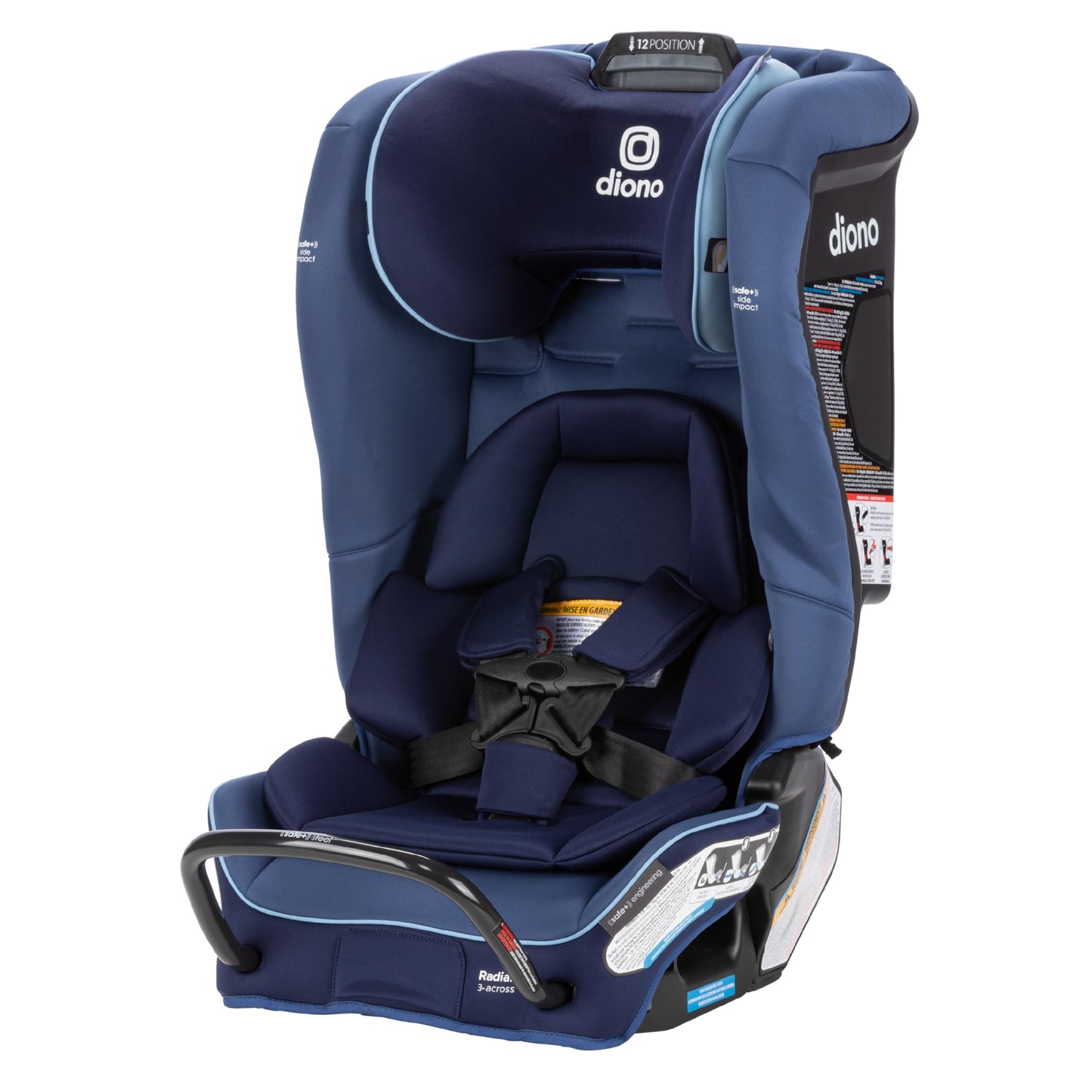 Diono Radian 3RXT SafePlus 4-in-1 Convertible Car Seat Rear and Forward Facing SafePlus Engineering 3 Stage Infant Protection 10 Years 1 Car Seat Slim Fit 3 Across Blue Surge
