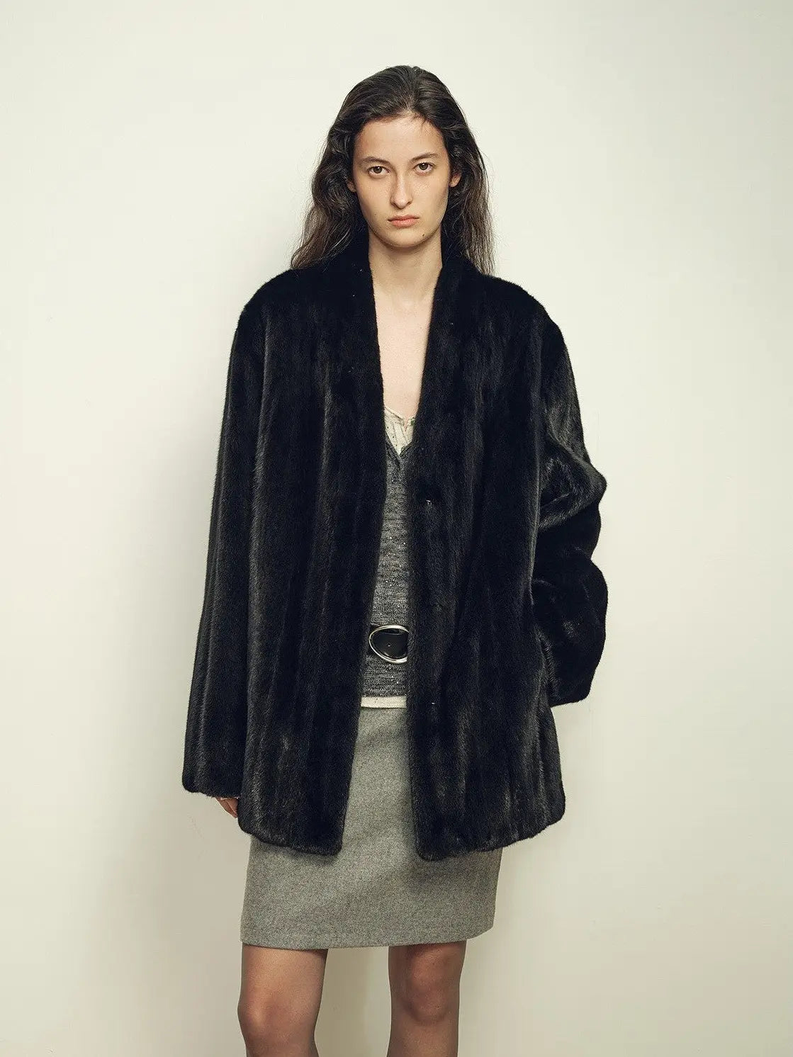 Firelady Fur Imported Kopenhagen Purple-Label Female Mink Full-Skin Woven V-Neck Fur Coat “Fairy Mountain Dew”