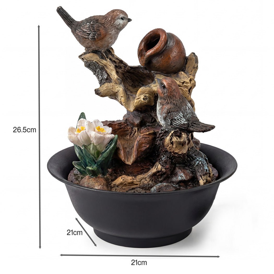 Spector Tabletop Water Fountain LED Colour Changing Bird Indoor Desktop AU Plug