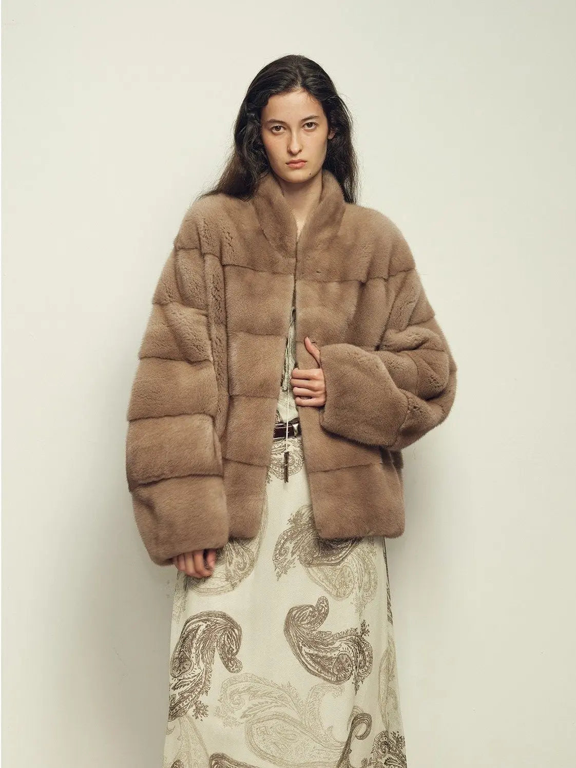 Fireladyfur Women's Purple Label Mink Coat | Horizontal Spine Tailoring | Mink Fur Outerwear“Legacy Mink”