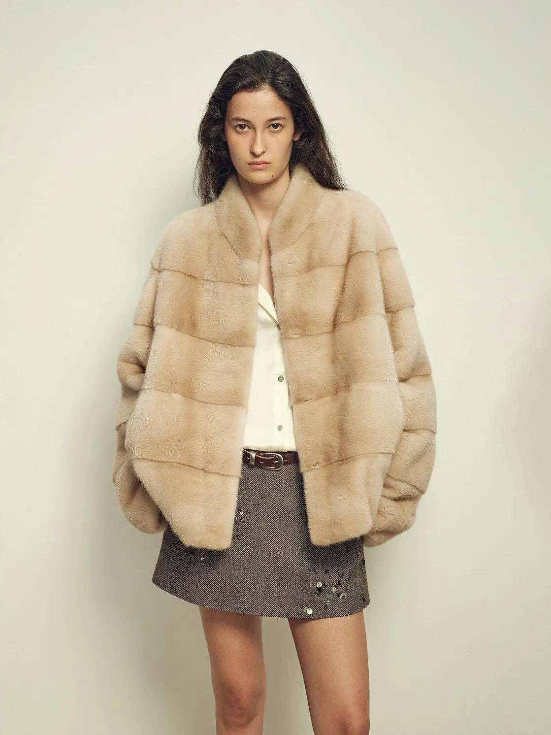 Fireladyfur Women's Purple Label Mink Coat | Horizontal Spine Tailoring | Mink Fur Outerwear“Legacy Mink”