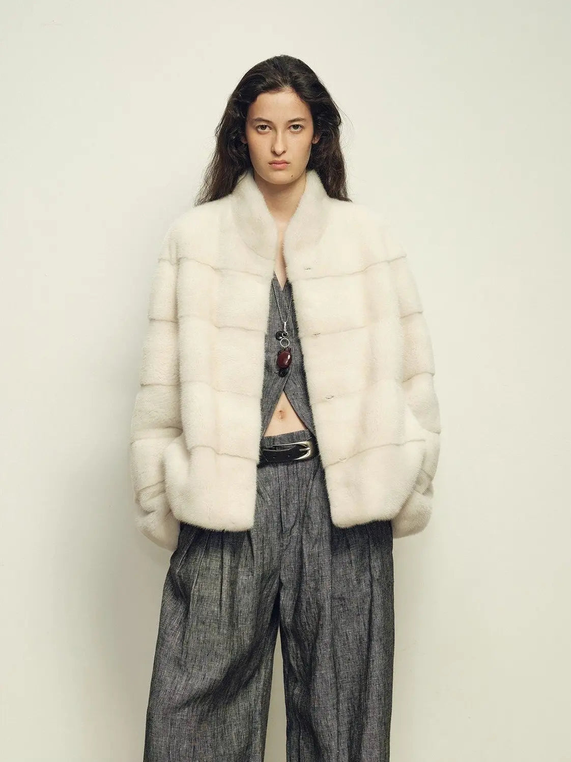Fireladyfur Women's Purple Label Mink Coat | Horizontal Spine Tailoring | Mink Fur Outerwear“Legacy Mink”