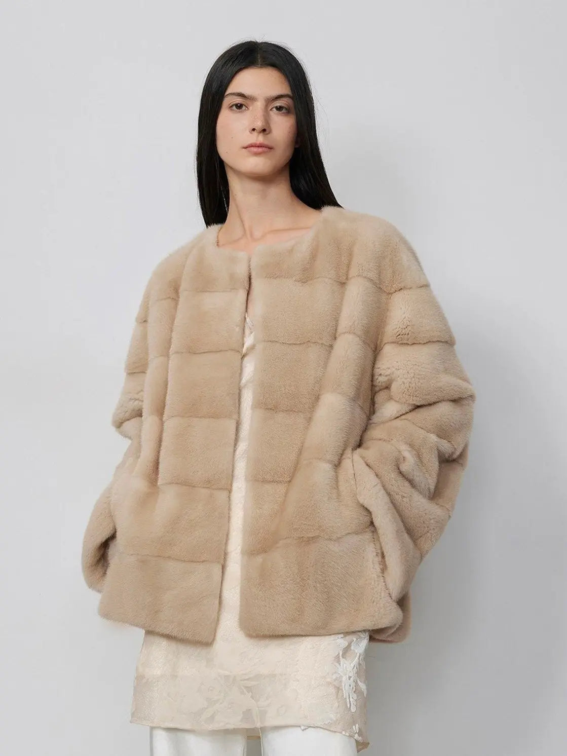 Fireladyfur Women's Purple Label Mink Coat | Horizontal Spine Tailoring | Mink Fur Outerwear“Legacy Mink”