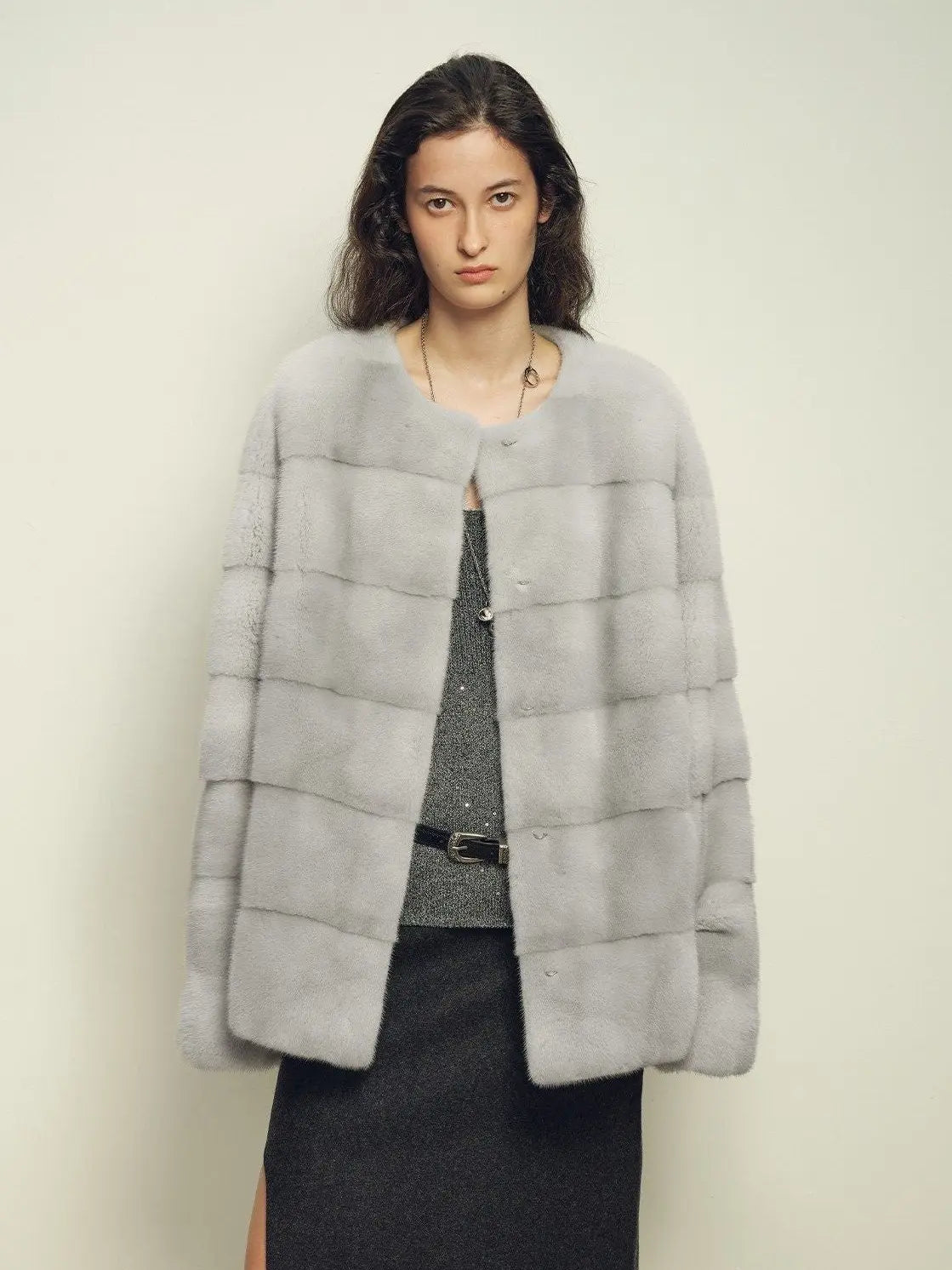 Fireladyfur Women's Purple Label Mink Coat | Horizontal Spine Tailoring | Mink Fur Outerwear“Legacy Mink”