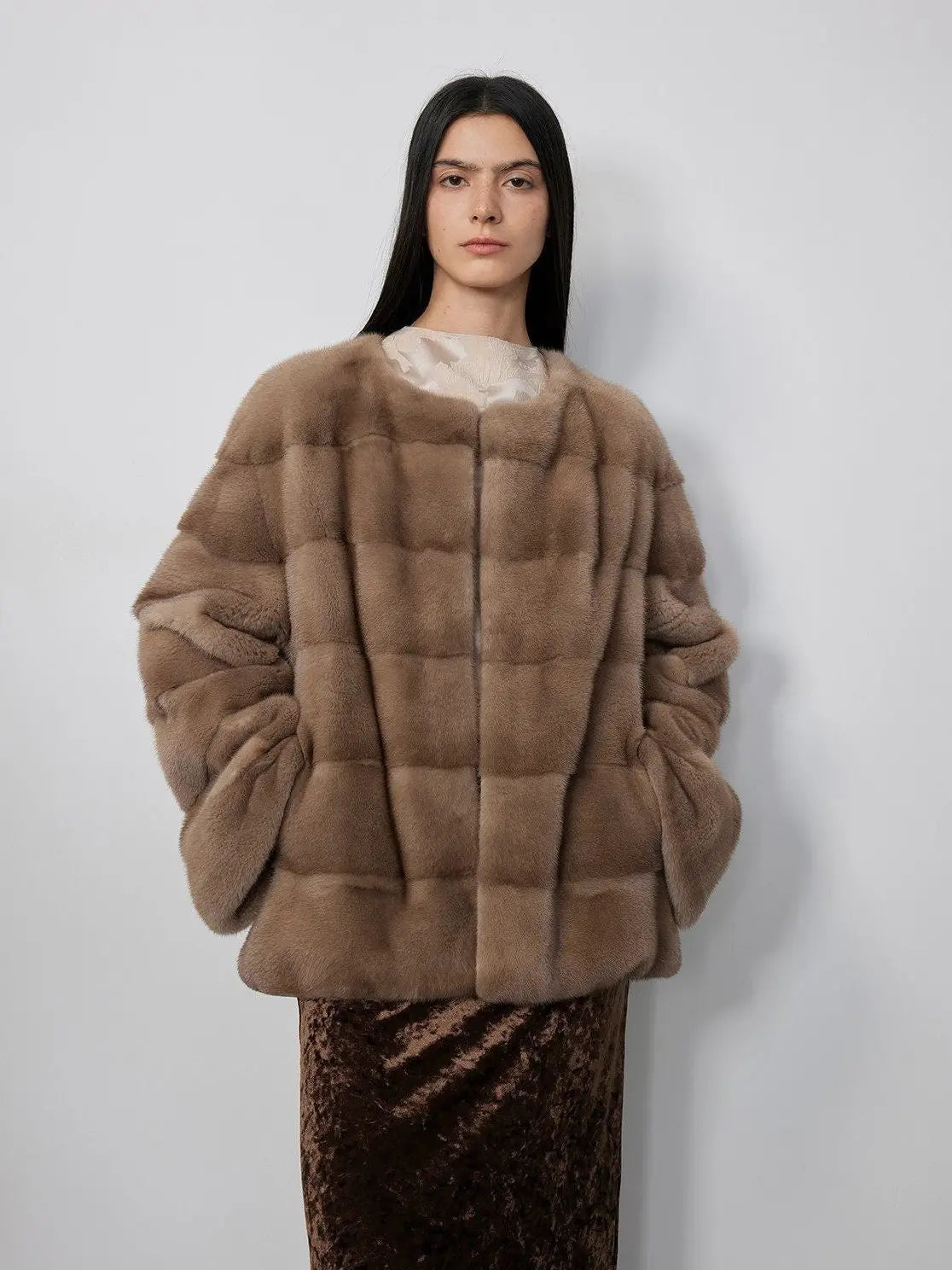 Fireladyfur Women's Purple Label Mink Coat | Horizontal Spine Tailoring | Mink Fur Outerwear“Legacy Mink”