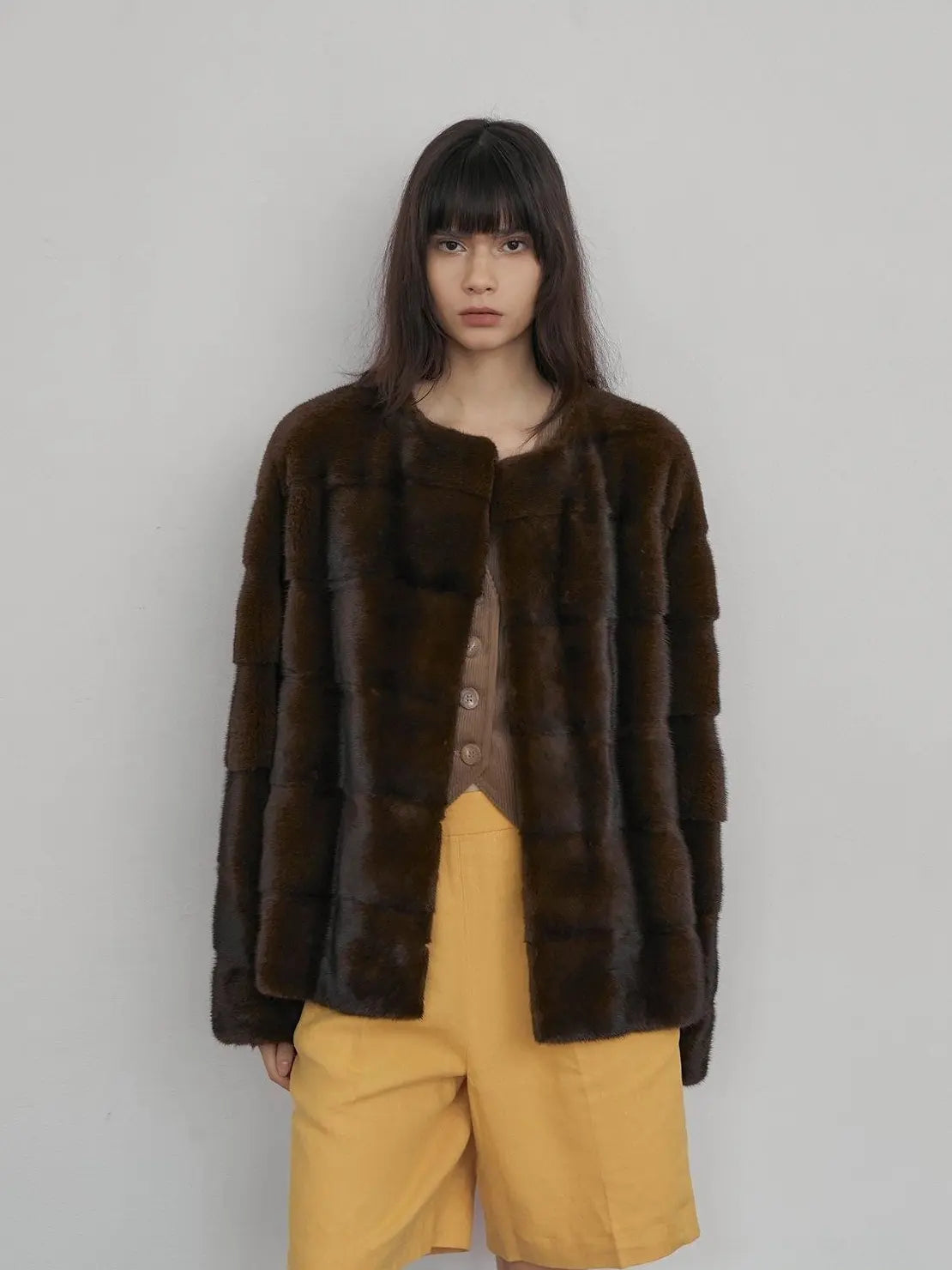 Fireladyfur Women's Purple Label Mink Coat | Horizontal Spine Tailoring | Mink Fur Outerwear“Legacy Mink”