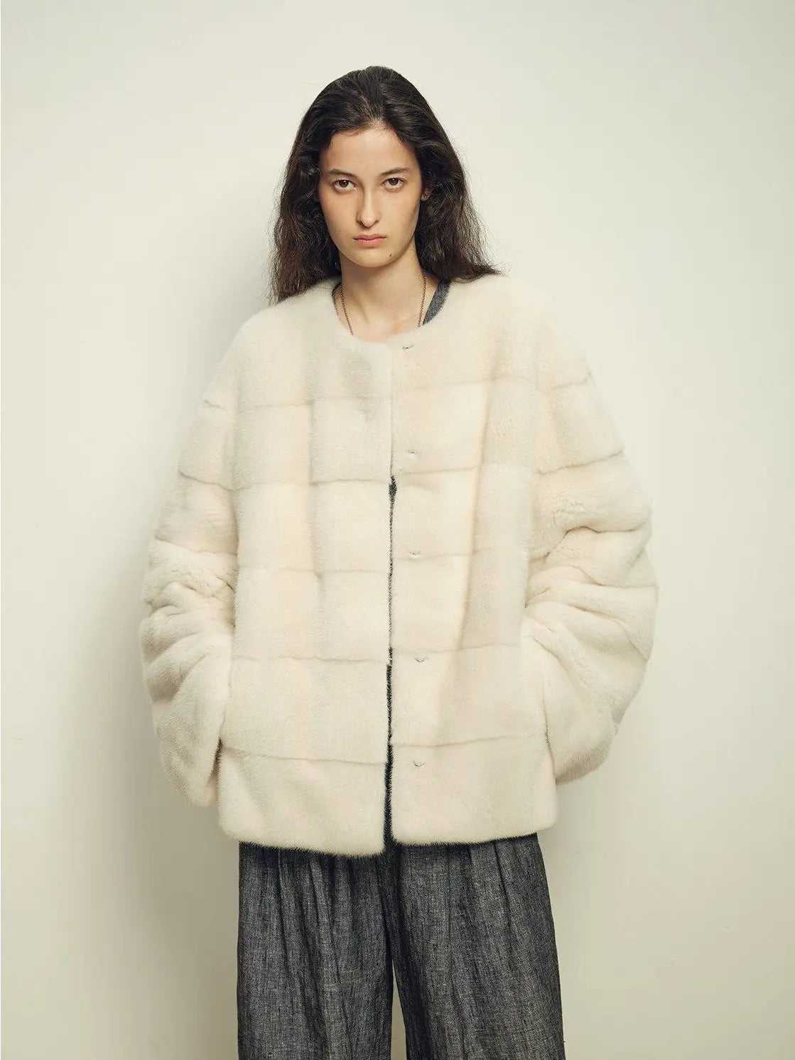 Fireladyfur Women's Purple Label Mink Coat | Horizontal Spine Tailoring | Mink Fur Outerwear“Legacy Mink”