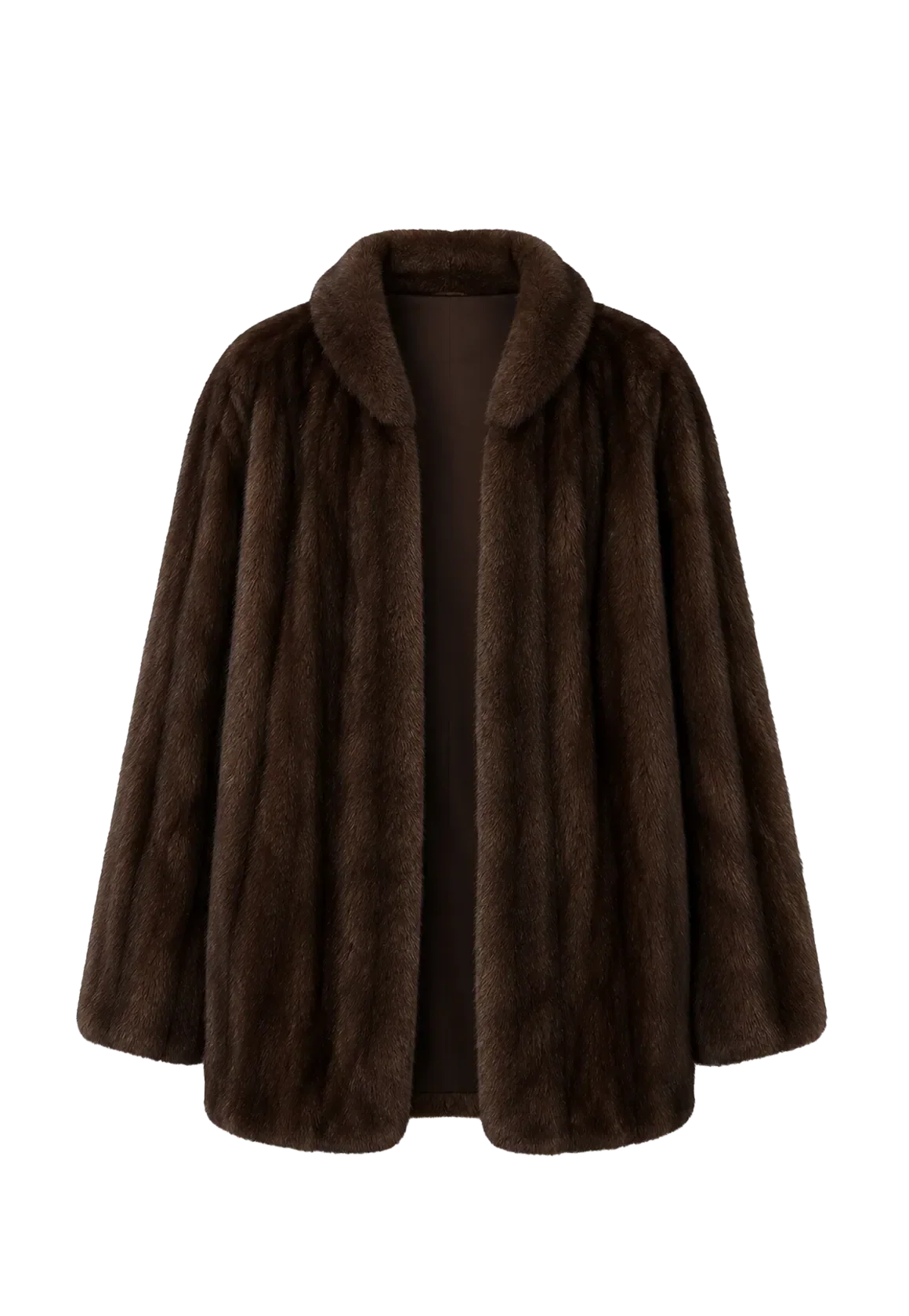 Warm coffee mink retro imported stand collar short mink fur coat