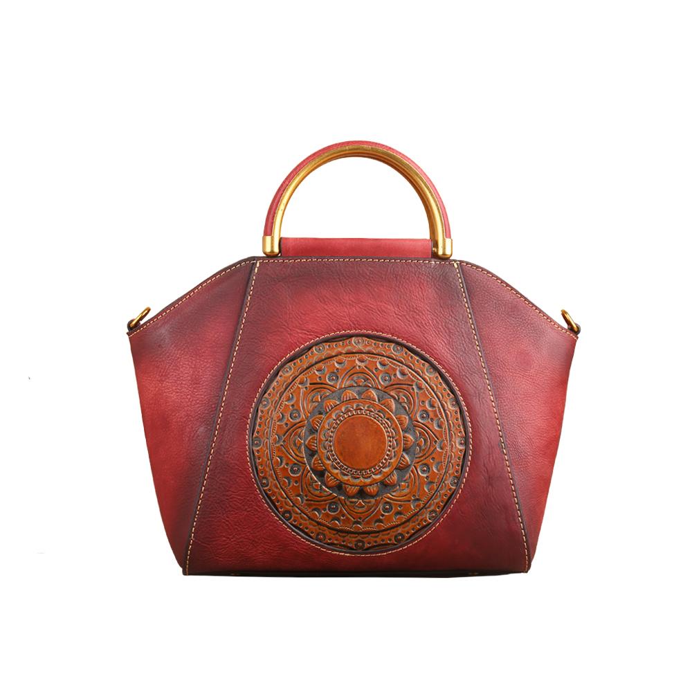 Rossie Viren Women's  Women Vintage Leather Handbag Shoulder Purse Satchel Tote Crossbody Bag