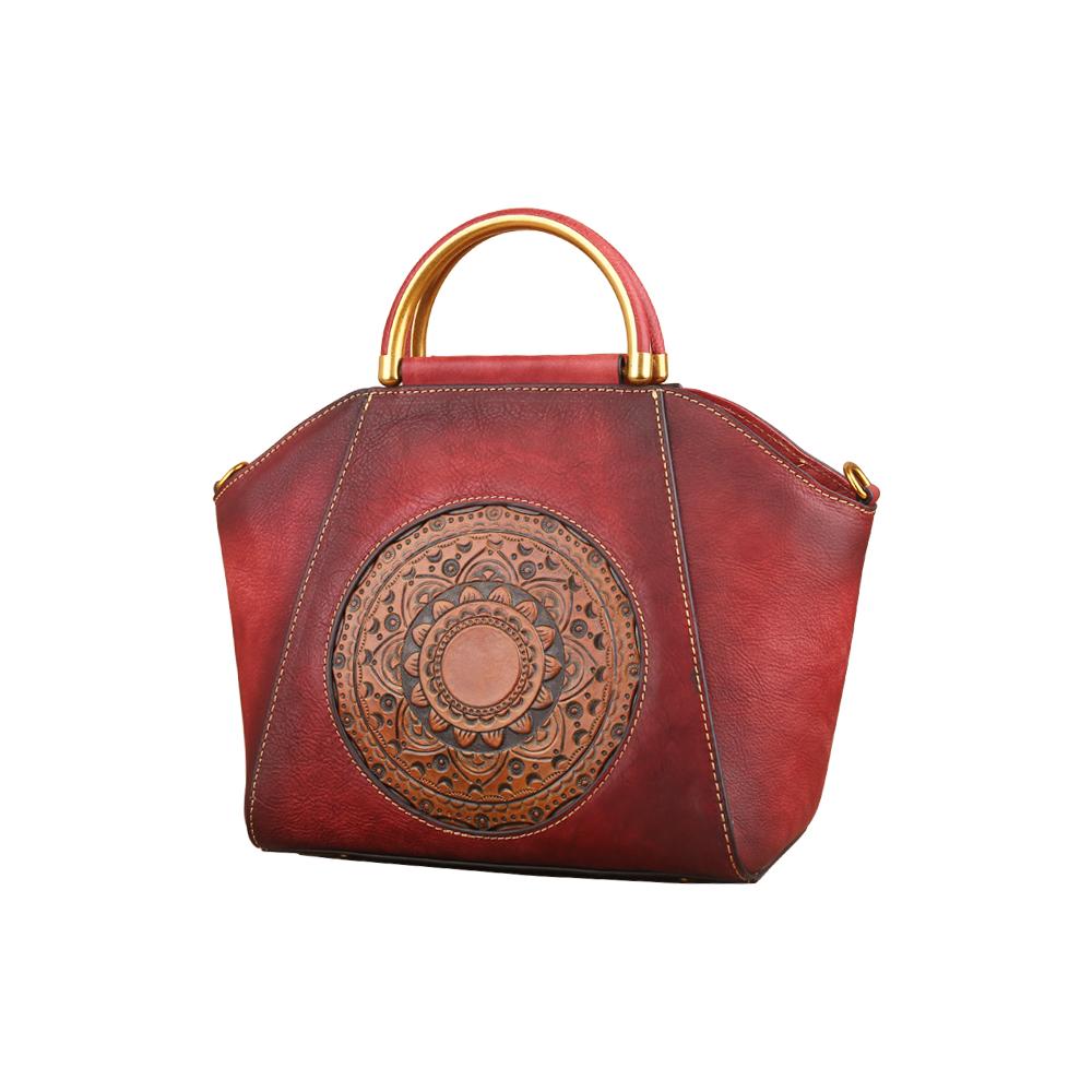 Rossie Viren Women's  Women Vintage Leather Handbag Shoulder Purse Satchel Tote Crossbody Bag