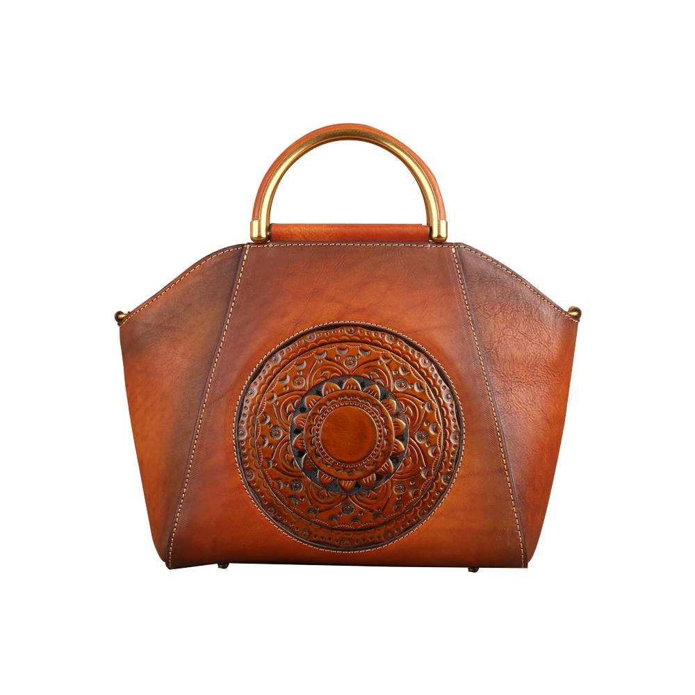 Rossie Viren Women's  Women Vintage Leather Handbag Shoulder Purse Satchel Tote Crossbody Bag